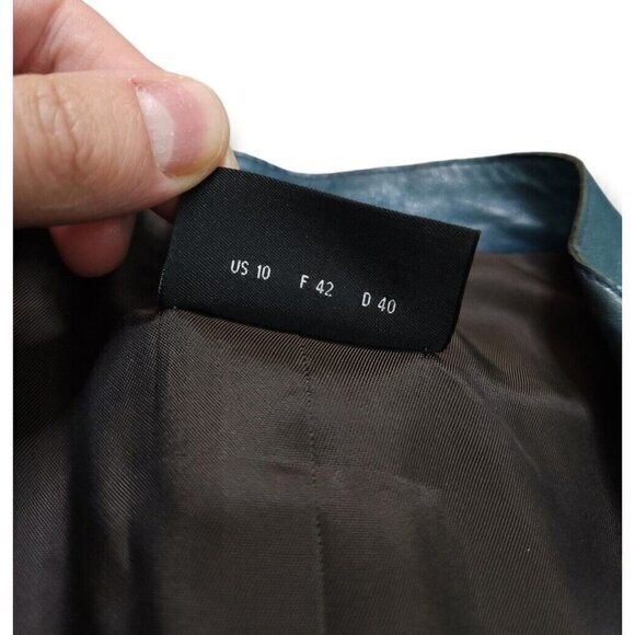 Akris Leather Lammnappa Jacket Size 10 US - Picture 6 of 9